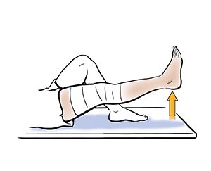 Leg from knee down showing straight leg raise.